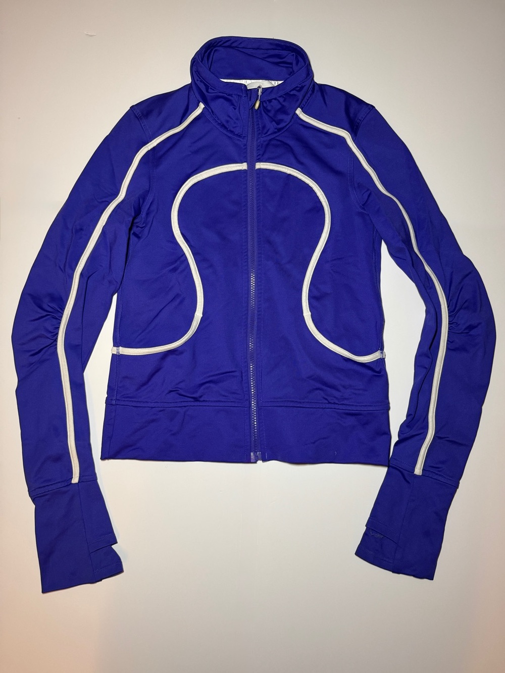 Vintage Y2K Lululemon Asana Blue White Piping Track Jacket